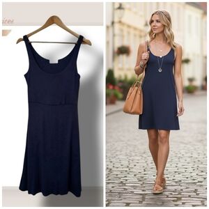 🌿24/7 Maurices Women's XS Dusty Blue Sleeveless Stretchy Dress with Pockets